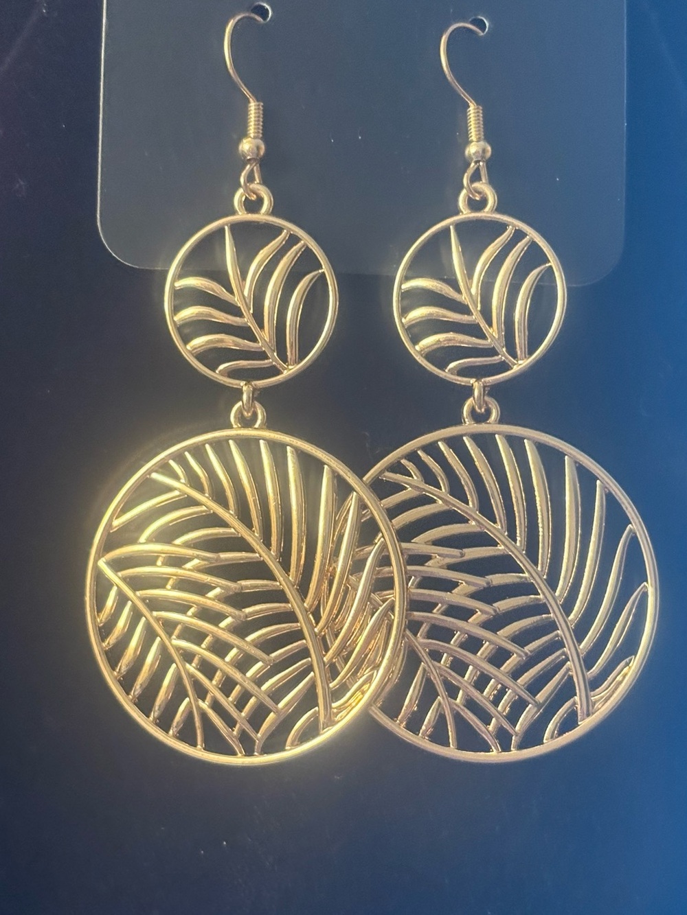 Gold Leaf Filigree Drop Earrings - Women Jewelry